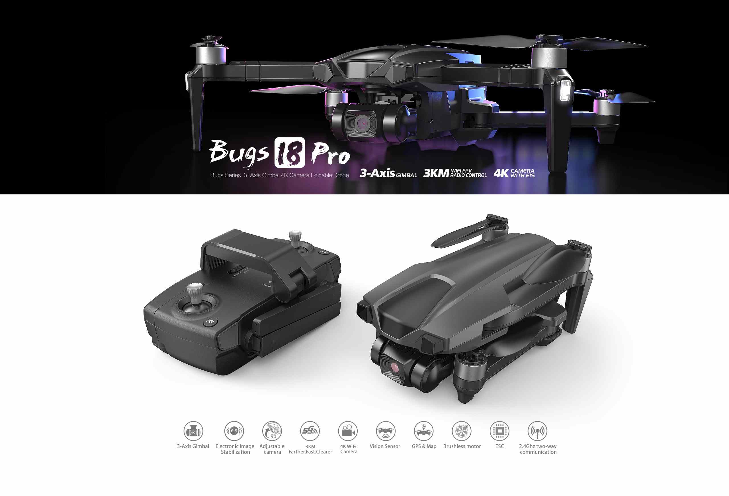 MJX-Bugs-B18-PRO-GPS-5G-WiFi-3KM-FPV-mit-4K-EIS-HD-Kamera-3-Achsen-Gimbal-Optischer-Fluss-Buumlrsten-1973515-1